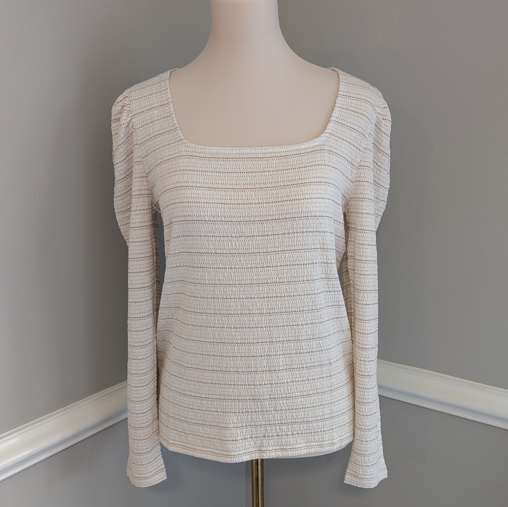 NWT LOFT Textured Long Sleeve Top